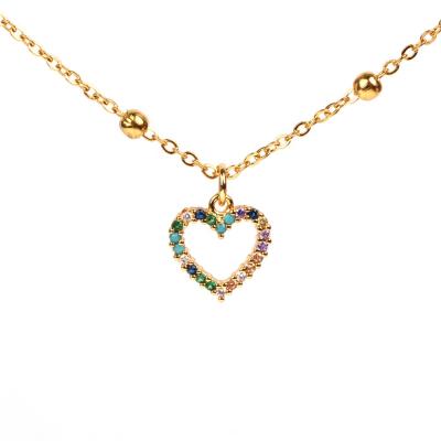 China Heart Necklace 1.6mm Lead Free Nickel Free Stainless Steel Women Trendy Necklace For Mothers Day Gold Plated Jewelry for sale