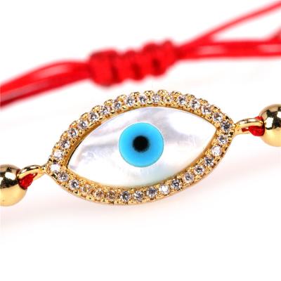 China Lead Free Nickel Free Design Individual Shell Braided Bracelet Eye Shape Wholesale Gold Plated Bracelets for sale