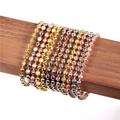 China Wholesale 4mm lead free nickel free 18k copper 18k high end gold plated fill beads bracelets and fashion bangles for sale