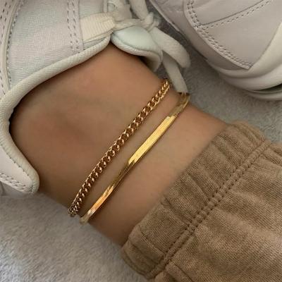 China High End Fishbone Anklet Lead Free Nickel Free Snake Chain Anklet Stainless Steel Jewelry Snake Chain For Women for sale