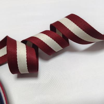 China Viable color stripe ribbon stripe intercolor network ribbon polyester shoes and clothing dense bags fashion ribbon single spot for sale