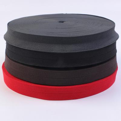 China A Viable Wholesale Color Mercerized Auxiliary Elastic Polyester Edge Manufacturers Elastic Luggage Elastic Clothing Band for sale