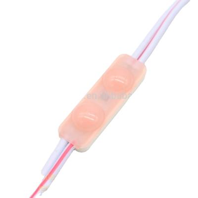 China AlGaInP pink color car ambient lights, SMD led module 2835 12V 2leds 0.6W frosted lens, 2609 sign led module waterproof for sale