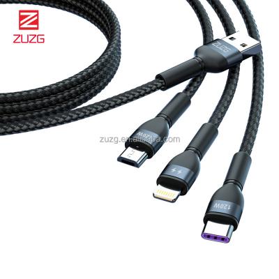 China ZUZG Single 1.2m Universal Data Cable Fast Charging Usb Cable Braided Weave For I Phone 12 for sale