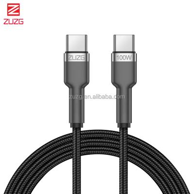 China ZUZG single 1.2M 100W 6A zinc alloy with bundle type-c to type-c usb date charging cable for sale