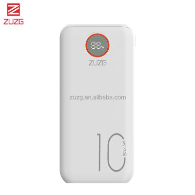 China ZUZG 20W/QC3.0 ZUZG 22.5W 10000mAh Power Bank Portable LED Display Charger 3 USB Ports Fast Charging Battery Pack, Phone Charger Power Bank for sale