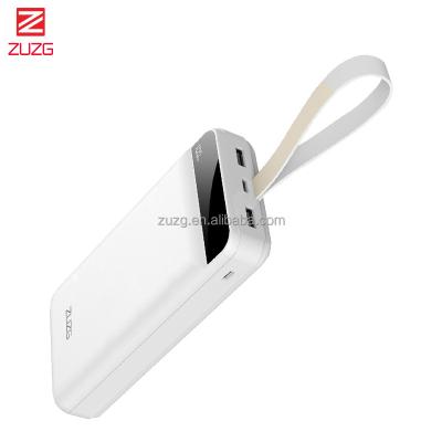 China ZUZG 30000mAh Fast Power Bank Portable External Charger Battery Pack With High Capacity Lightweight Battery Holder With Hang Rope for sale