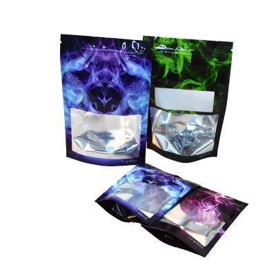 China Rack Up Custom Printed Smell Proof Dry Food Spice Packaging Mylar Bag With Clear Window for sale