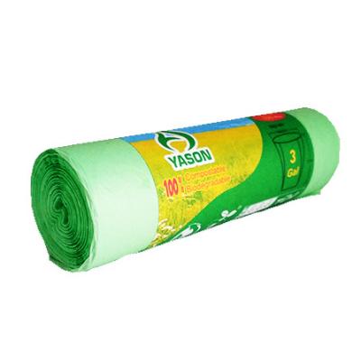 China Garbage 3 Gallon Corn Waste EN13432 Household Thickened Biodegradable Disposable Garbage Bags for sale