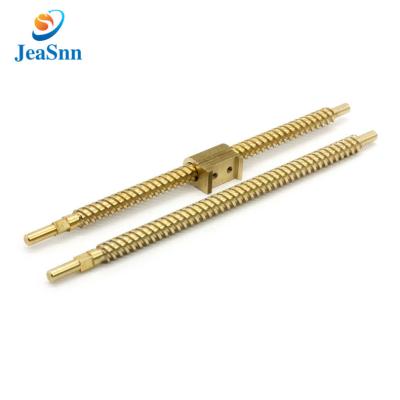 China T5 T8 T10 Aluminum Brass Ball Screw Trapezoidal Lead Screw With Brass Nut for sale