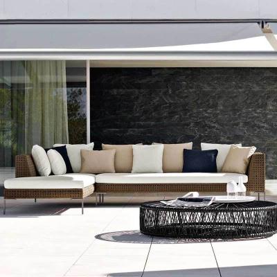 China Outdoor Scandinavia Patio Garden Furniture Sets With Modern Rattan Sofa Waterproof Sectional Sofa Table Set for sale