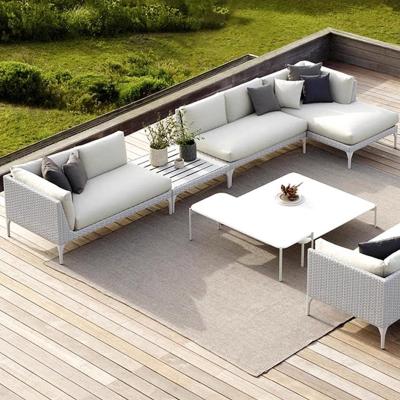 China Garden Sofa Sets Rope Weave Scandinavia Artie Original Design Outdoor Lounge Sofa Patio Furniture Rainproof Aluminum for sale