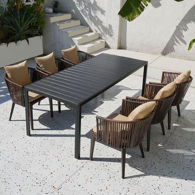 China Modern simplicity Classic Patio Furniture Set PE Rope Rattan outdoor furniture Sofa Garden Sets Wicker Chair and Table for sale