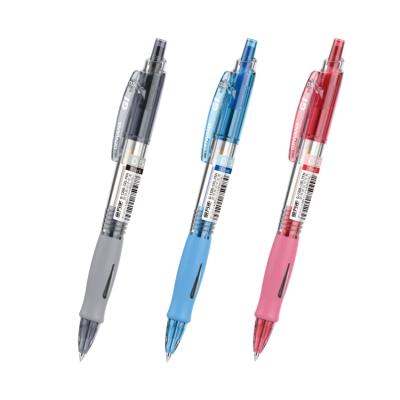 China Normal Comfortable Custom Logo Writing Soft Rubber Grip G-1326 0.5mm Gel Ink Retractable Pen With Plastic Clip for sale