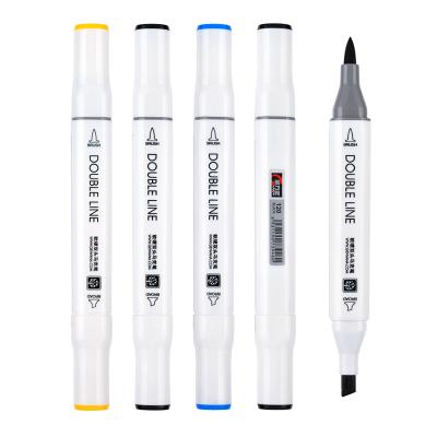 China Painting Fine Art 12 Colors One Set Soft Rubber Tip and Hard Twin Tips G-0961 Drawing Permanent Marker Pens for sale