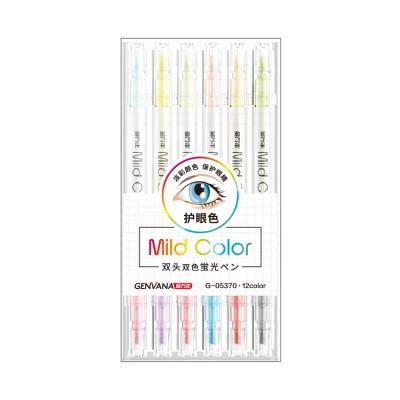 China office & School Markers Educate Students Using 6 Colors Set G-05370 Double Tips Soft Color Fluorescent Highlighter Pens for sale