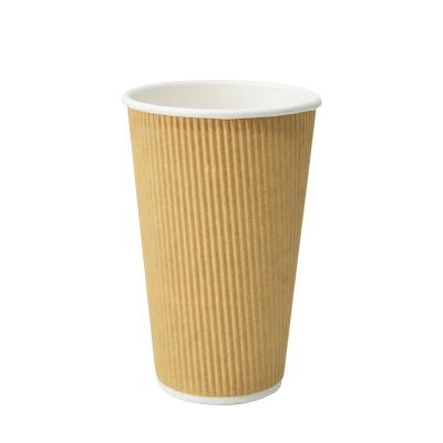 China Wholesale Custom Logo Printed Biodegradable Ripple Paper Food Grade Paper Cup Beverage Disposable Beverage Cups From Coffee Cup Maker for sale