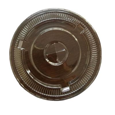 China Non Spill Promotion Factory Price Clear Plastic PET Flat Lid /dome Lid For Cold Drink for sale