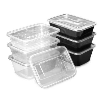 China Non Spill Food Grade Rectangle PP Clear Plastic Soup Salad Food Box With Lid for sale