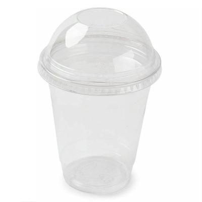 China Non Spill 12oz Disposable Clear Cold Plastic Drink PP/PET Cup With Dome Lid For Juice Smoothie for sale