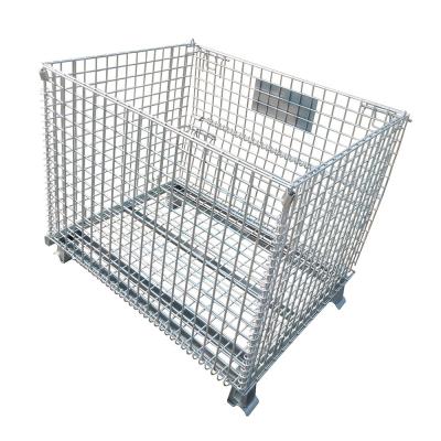 China Foldable Galvanized Steel Wire Container The Perfect Solution for Medium Duty Storage for sale