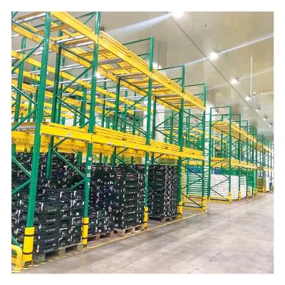 China 1-2 Pallets Width  Corrosion Protection Roll Back Pallet Racks For Warehouse Storage for sale