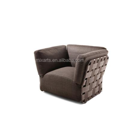 China Mixarts Weather Resistant Outdoor Garden Furniture Rattan Single Arm Sofa for sale