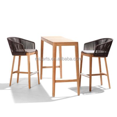 China Patio\garden\outdoor wooden chair\hotel\beach rope bar furniture garden table outdoor teak furniture for sale