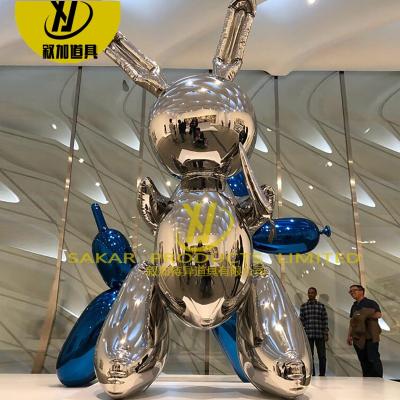 China China Large Size Outdoor Garden Decoration Metal Animal Mirror Polishing Silver Stainless Steel Balloon Dog Statue Sculpture for sale