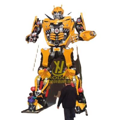 China Africa Life Size Attractive LED Optimus Robot Statue Entertainment Robot Outdoor Steel Model Statues for sale