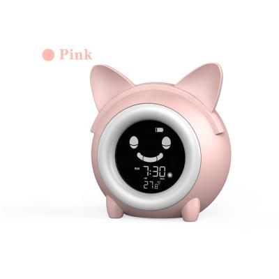 China Small Cat Shape Wake Up Mat Modern Cute Smart Novelty Digital Baby Kids Sleep Trainer Light for sale