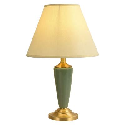 China Modern Chinese Ceramic Home Decor Night Light Teal Simple Designs Luxury Table Lamp for sale