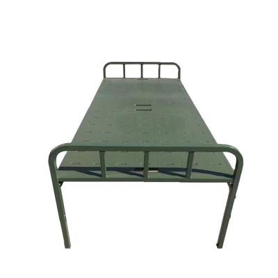 China High Quality 2 Folding Camping Cot Army Green 2 Single Steel Folding Camp Cradle for sale