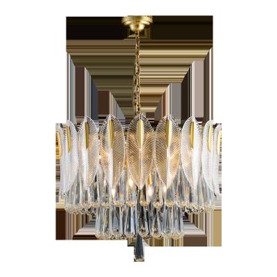 China Post-modern post-modern all copper light luxury chandelier crystal lamps in the living room and dining room for sale