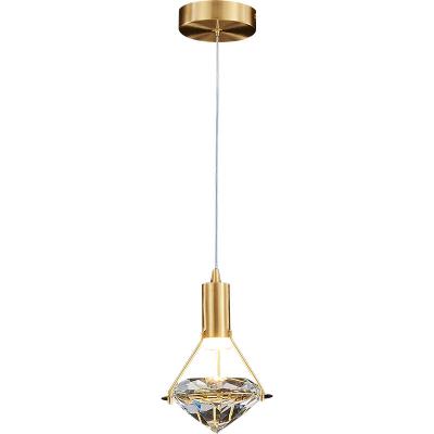 China Simple creative custom light modern luxury crystal copper chandelier living room staircase lamp for sale