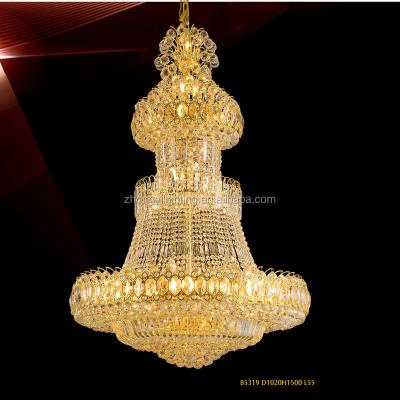 China Chinese Top Crystal---K9 Crystal Luxury Large Chandelier For Hotel Lobby Chandelier Traditional Crystal Long Lamp Hanging Lamp for sale