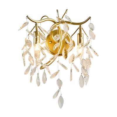 China American Luxury Decorative Hot Selling K9 Art Interesting Crystal Interesting Crystal Wall Lights Gold Color for sale