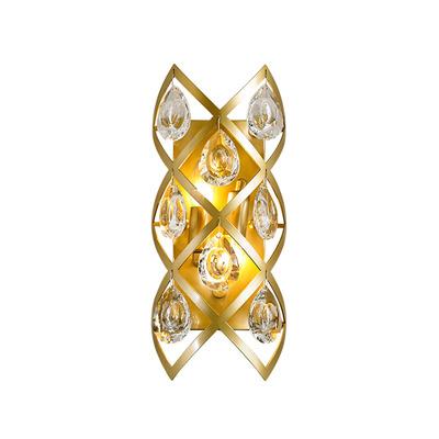 China Traditional Luxury Decorative Interesting Luxury K9 Crystal Wall Lights Gold Color for sale