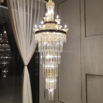 China New Style Modern Decorative Ceiling Mounted Led Staircase Spiral Chandelier Ceiling Lights Stair Crystal Chandelier for sale