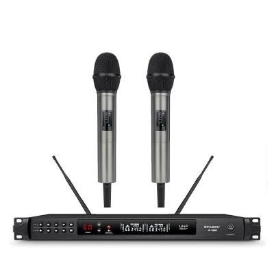 China Long Range Professional Wireless Microphone Dual Headset Microphone Style Handheld Microphone For Karaoke for sale