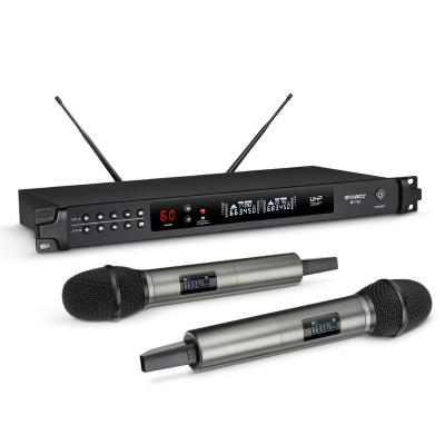 China Long Range Professional Wireless Microphone Handheld Dual Style Handheld Microphone Wireless Microphone For KARAOKE for sale