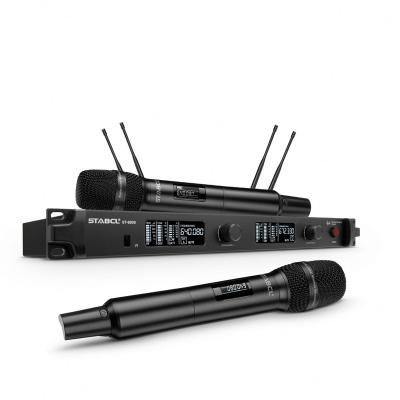 China Professional UHF Wireless Portable System New Product Microphone Handheld Dual Channel Dual Channel Wireless Microphone for sale