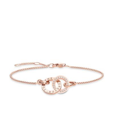 China Rose Gold Plated Charm Bracelet TRENDY adjustable together forever pair bracelet by thomassabo for sale