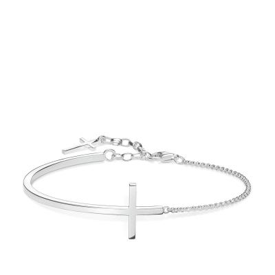 China Christian Products Religious High Quality TRENDY 925 Sterling Silver Women Bracelets Thomas Clogs Cross 19cm Wholesale for sale