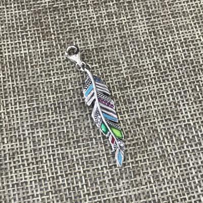 China 1:1 New Arrival Antique Vintage Silver Feathered Tree Leaf Leaves Charms Pendants for sale