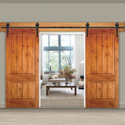 China Modern Hotel Bathroom Mirrored Barn Door Sliding Wardrobe Hardware Wood Door for sale