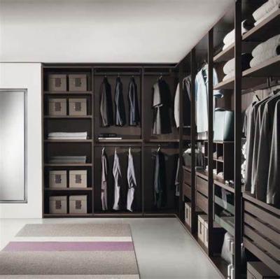 China Rustic Modern U Shaped High Quality Wardrobes With Luxury LED Light Cabinet for sale