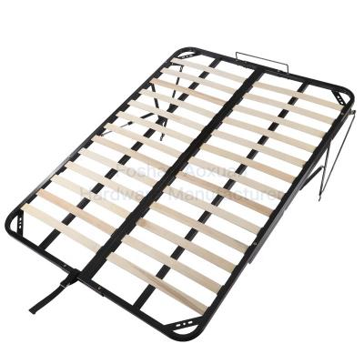 China Low MOQ Foldable Metal Ottoman King Bed Frame For Britan Hot Sale Model 6FT for sale