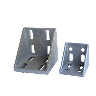 China Aluminum Profile Connector 90 Degree Gusset Element 2 Hole Inside 4040E-8 Rimless Corner Bracket For 40 Aluminum Profile for sale