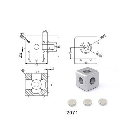 China China Supplier Aluminum Corner Connector 30B 40B 45B 3 Way Aluminum Connector Profile Accessory for sale